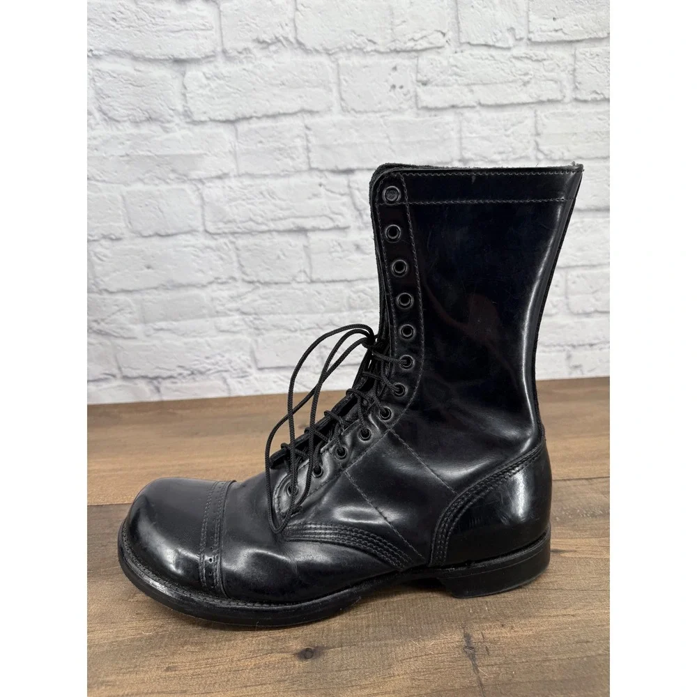 Corcoran Mens Black Leather Jump Boots Military Combat Cap Toe Made in USA 11.5D